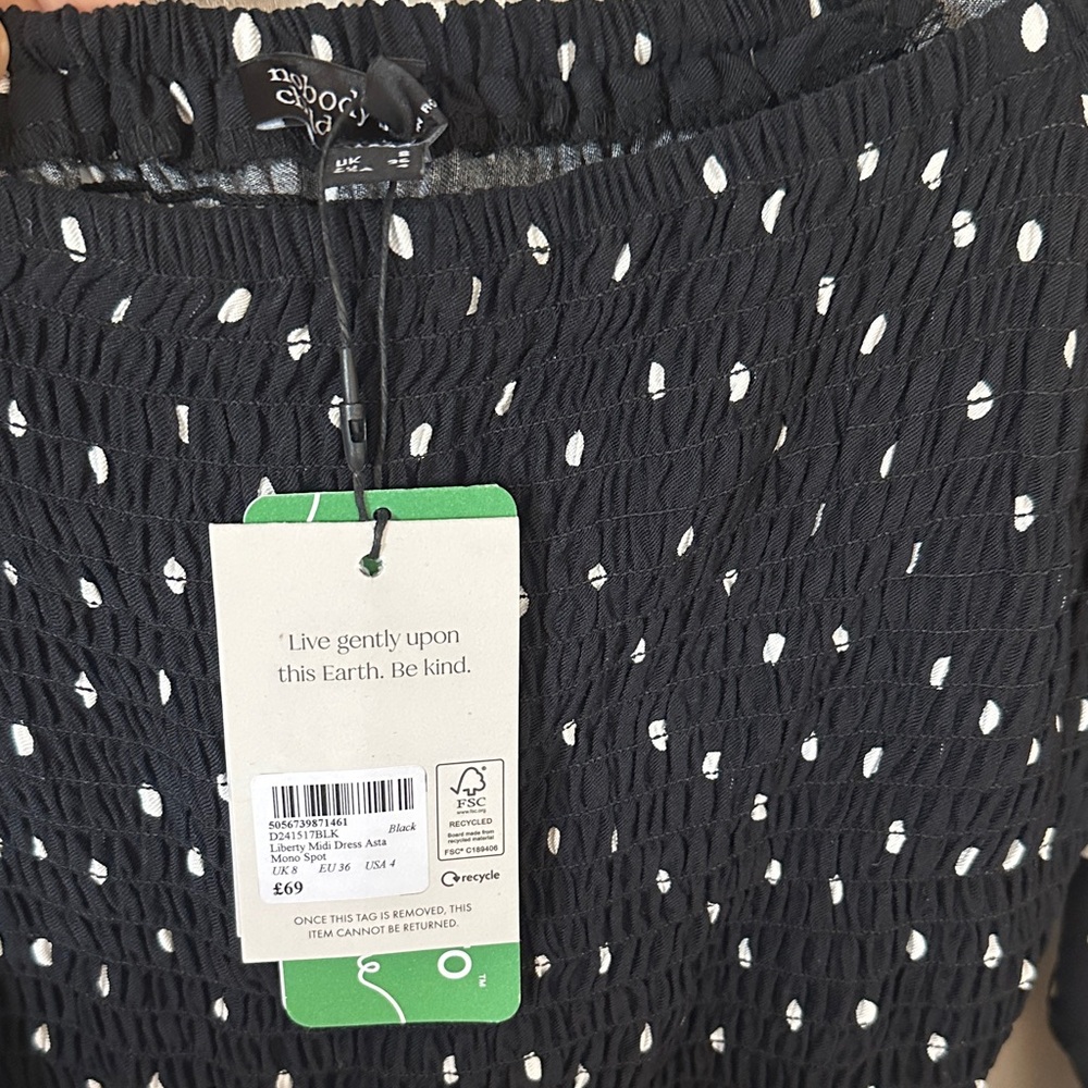 NWT Elegant Long Sleeves Polka Dot Dress - Picture 3 of 7